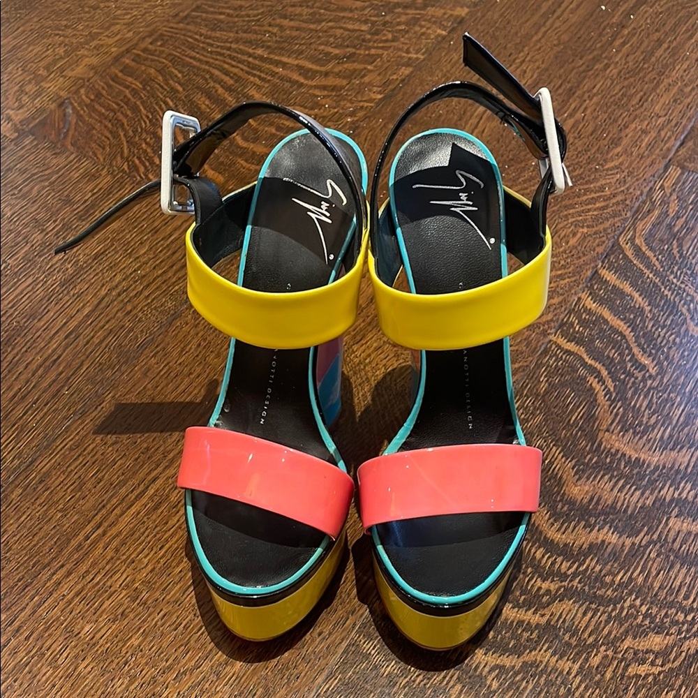 Giuseppe Zanotti Yellow and Pink Platform Sandals